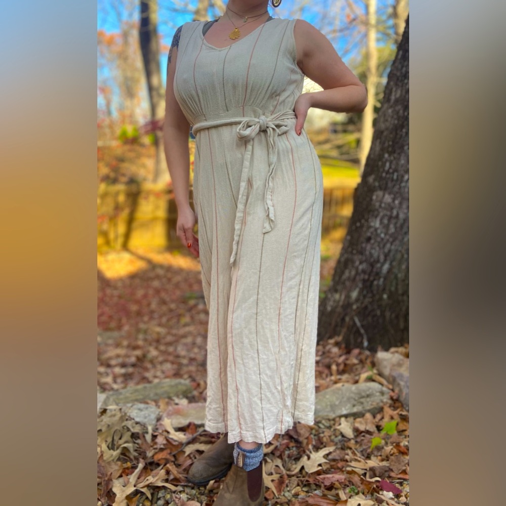 Creamy linen jumpsuit